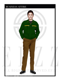 時尚墨綠色春秋女款工程服服裝款式圖1039