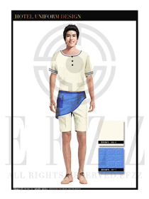 藍色男款水療SPA服務(wù)員制服設(shè)計圖207