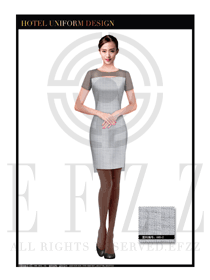 時(shí)尚淺灰色女款按摩技師制服設(shè)計(jì)圖1348