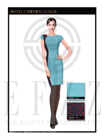 藍色女款按摩技師款式設計圖1353