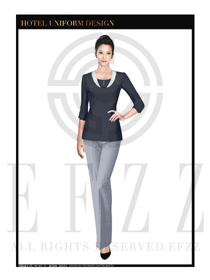 黑色女款按摩技師款式設計圖1357