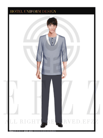 時尚灰色男款按摩技師制服設計圖1358