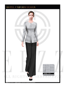 時(shí)尚灰色女款酒店客房服務(wù)員制服設(shè)計(jì)圖570