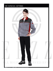 灰色女款春秋工程服服裝設計圖1048