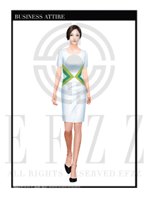 時(shí)尚顯廋連衣裙女款按摩技師制服設(shè)計(jì)圖1364