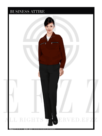 暗紅色女款4S店維修技工制服設(shè)計圖1080