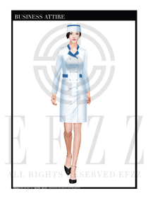 典雅白修身款長裙按摩技師制服設(shè)計圖1370