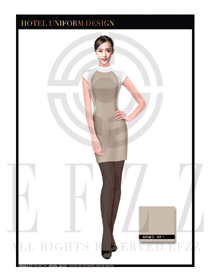 卡其色長(zhǎng)裙款大堂經(jīng)理制服設(shè)計(jì)圖996