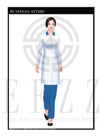 時(shí)尚白色翻領(lǐng)女款按摩技師制服設(shè)計(jì)圖1377