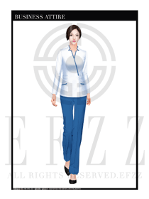 白色長袖修身顯瘦款按摩技師制服設(shè)計(jì)圖1382