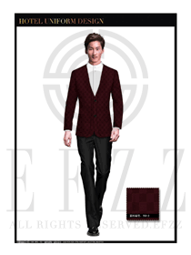 棗紅色男款西服套裝大堂經(jīng)理制服設(shè)計(jì)圖1004