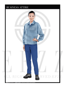 淺藍(lán)色女款長(zhǎng)袖車間工作制服設(shè)計(jì)圖1110