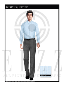 時尚淺藍色修身款長袖襯衫款式設(shè)計圖274