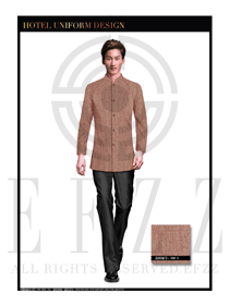 時(shí)尚黃色男款中餐迎賓服裝款式設(shè)計(jì)圖809