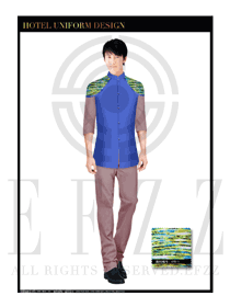 時(shí)尚深藍(lán)色男款中餐廳服務(wù)員制服設(shè)計(jì)圖1750