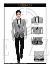 灰色水墨畫修身職業(yè)裝套裝男款大堂經(jīng)理制服設(shè)計(jì)圖1042