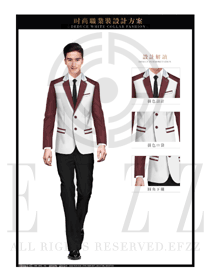 時尚暗紅色韓版修身款男職業(yè)裝西服服裝款式圖440