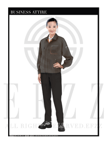 時尚灰色女款春秋工程服制服設(shè)計圖1164