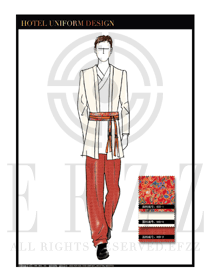 卡其色男款酒店中餐迎賓服裝款式圖822