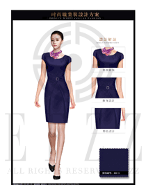 藍(lán)色ol時(shí)尚女職業(yè)裝夏裝制服設(shè)計(jì)圖691