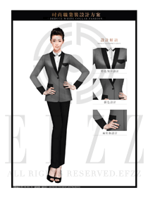 時尚灰色女秋冬職業(yè)裝制服設(shè)計圖1460