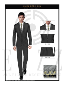 時(shí)尚黑色修身男款酒店大堂經(jīng)理制服款式圖1063