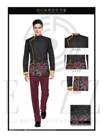 時(shí)尚深灰色長(zhǎng)袖男款酒店大堂經(jīng)理制服設(shè)計(jì)圖1072