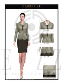 時(shí)尚職業(yè)OL短裙款酒店大堂經(jīng)理制服設(shè)計(jì)效果圖1147