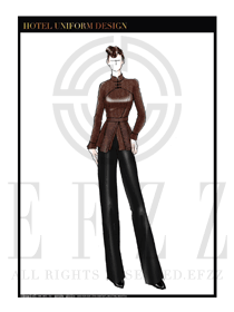 原創(chuàng)設(shè)計(jì)棕色女款中餐服務(wù)員制服設(shè)計(jì)圖1819