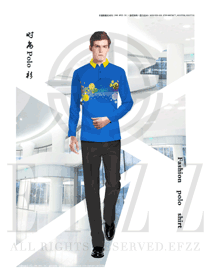 時尚藍色男職業(yè)裝T恤制服設(shè)計圖108