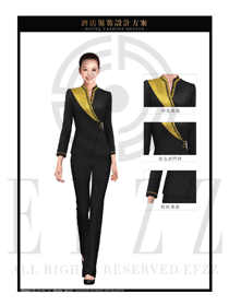 新款淺黃色女款中餐服務(wù)員服裝款式圖1894