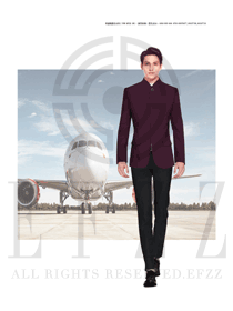 時(shí)尚棗紅色長(zhǎng)袖男款空乘制服設(shè)計(jì)圖805