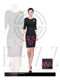 原創(chuàng)新款黑色連衣裙酒店大堂經(jīng)理制服設(shè)計圖1101