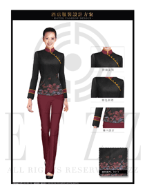 黑色女款中餐服務(wù)員制服設(shè)計圖1982