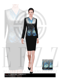 原創(chuàng)制服設(shè)計(jì)淺灰色女款酒店大堂服裝款式圖658