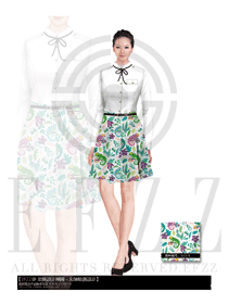 白色女款快餐服務(wù)生制服設(shè)計圖017