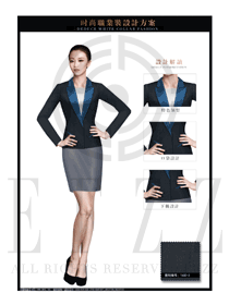 深灰色女秋冬職業(yè)裝制服款式設(shè)計圖1477