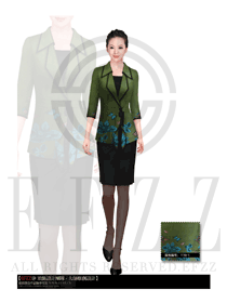 新款墨綠色女款酒店大堂經(jīng)理制服設(shè)計(jì)圖907