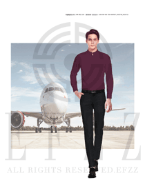 原創(chuàng)設(shè)計(jì)棗紅色長袖男款空乘制服款式圖807