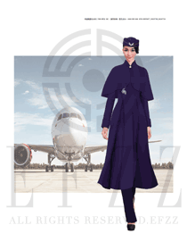 時(shí)尚深紫色空乘制服設(shè)計(jì)圖809