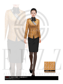 時(shí)尚淺黃色女款星級(jí)酒店大堂經(jīng)理服裝款式圖931