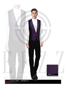 時(shí)尚紫色馬甲款中餐服務(wù)員制服設(shè)計(jì)圖1344