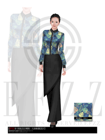 時(shí)尚長(zhǎng)袖女款西餐服務(wù)員制服設(shè)計(jì)圖1055