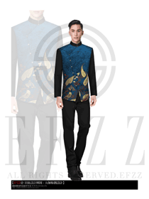 新款深藍色長袖男款中餐服務(wù)員制服設(shè)計圖1680