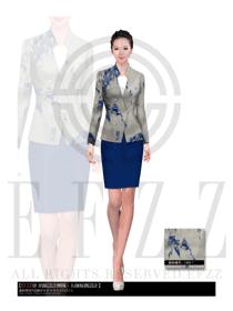 原創(chuàng)制服設(shè)計(jì)灰色女秋冬職業(yè)裝服裝款式圖1455