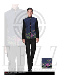 長袖男款中餐服務(wù)員制服設(shè)計(jì)圖1064