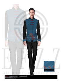 原創(chuàng)制服設(shè)計長袖男款中餐服務(wù)員服裝款式圖645