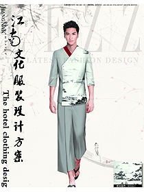新款淺灰色中式男款中餐服務員制服設(shè)計圖1992