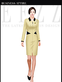 原創(chuàng)設計淺黃色女款時尚促銷服設計圖1001