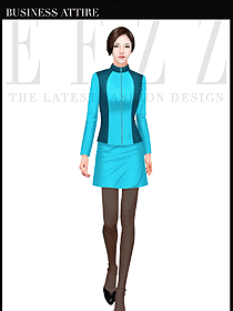 淺藍(lán)色短裙款時(shí)尚促銷服服裝款式圖1006